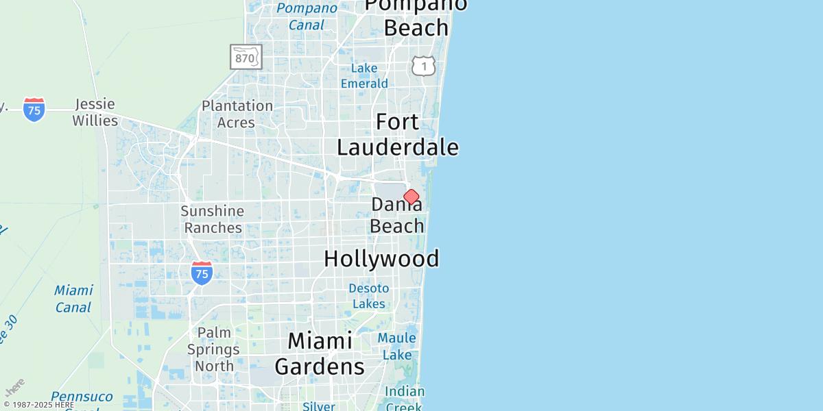 Map of Port Laudania, Dania Cut-off Canal