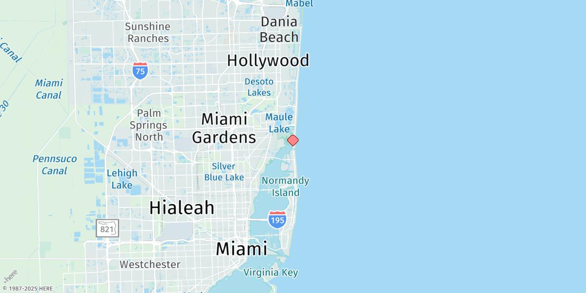 Map of Bakers Haulover Inlet (Inside)