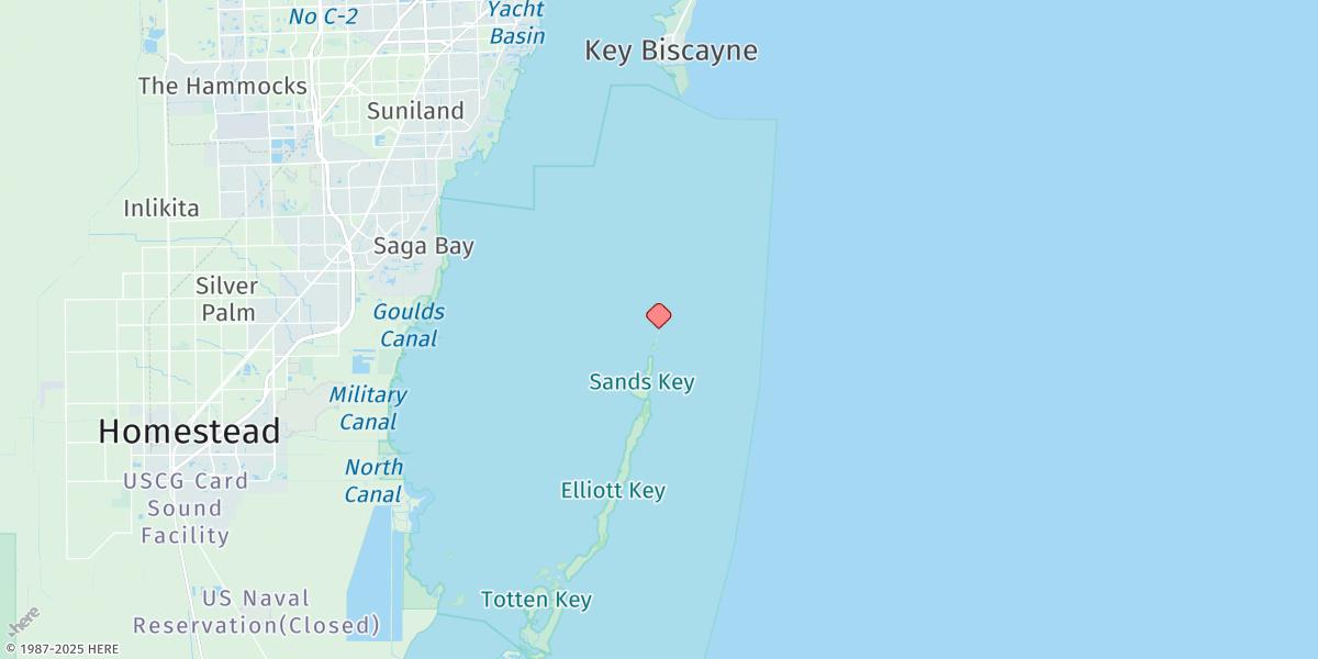 Map of Ragged Keys, Biscayne Bay