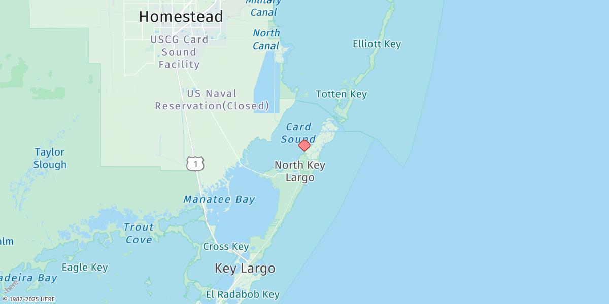 Map of Wednesday Point, Key Largo, Card Sound