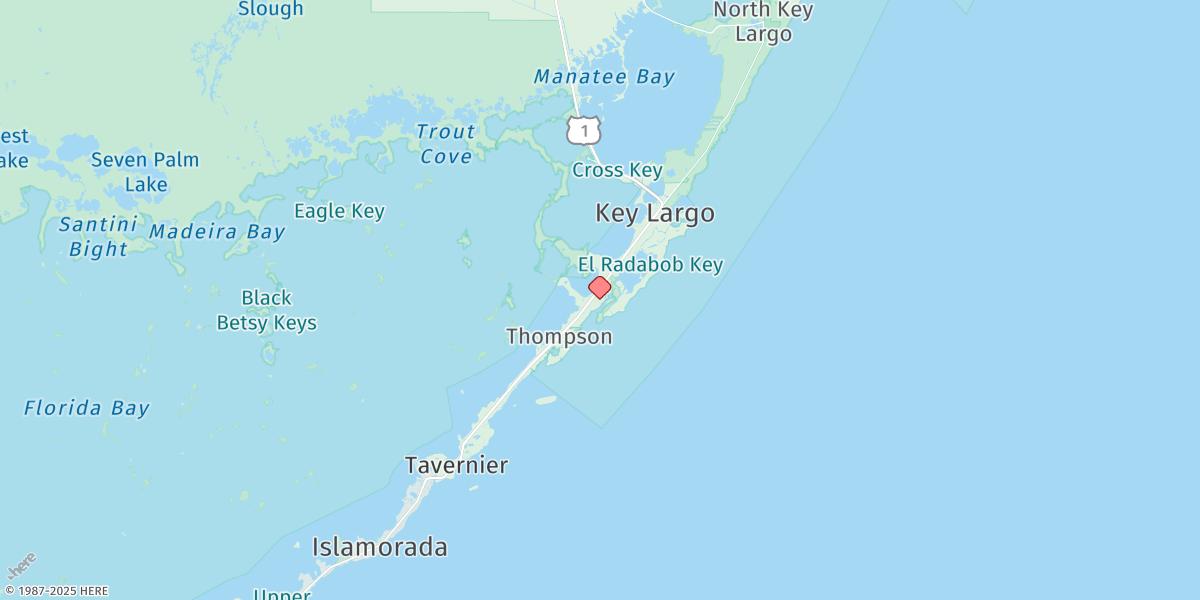 Map of Key Largo, South Sound, Key Largo