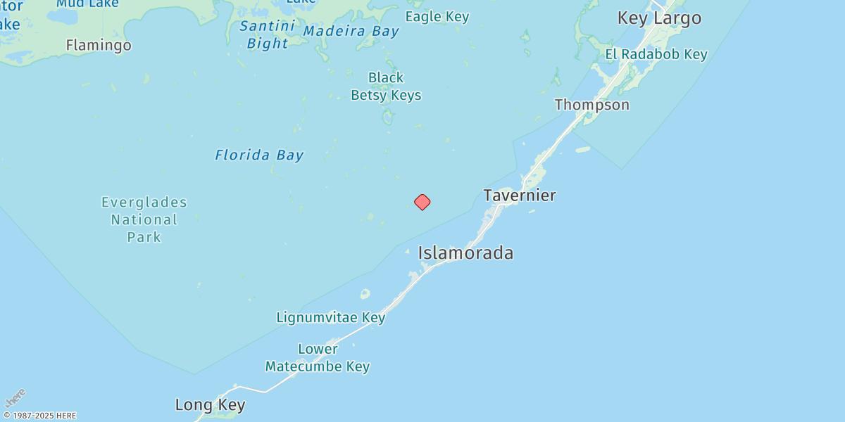 Map of East Key, Southern End, Florida Bay