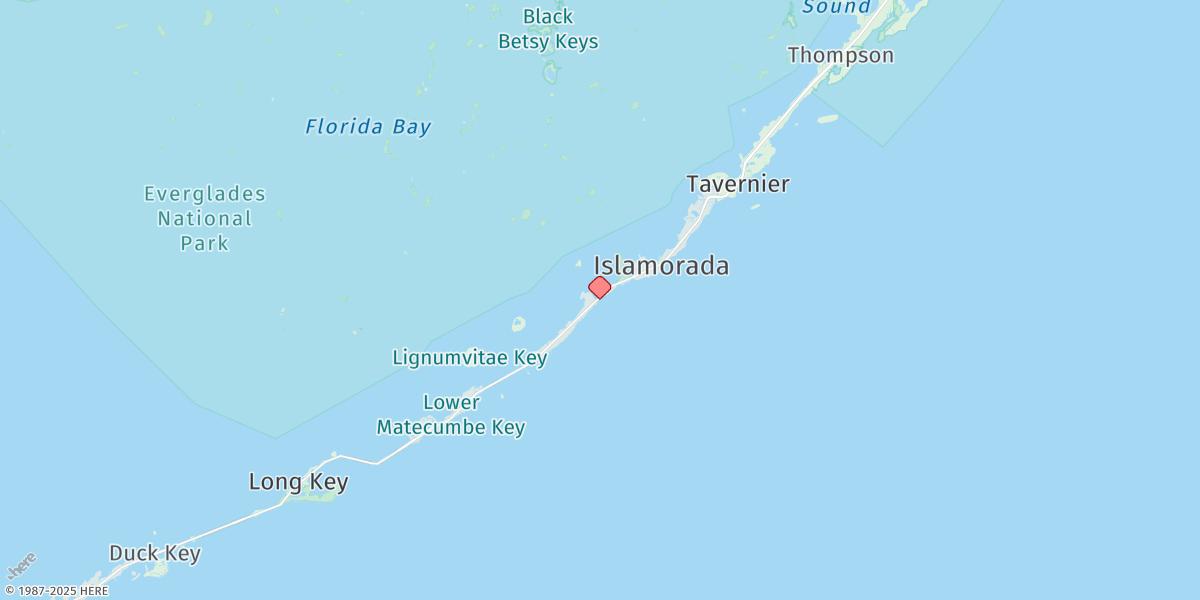 Map of Whale Harbor Channel, Hwy. 1 Bridge, Windley Key