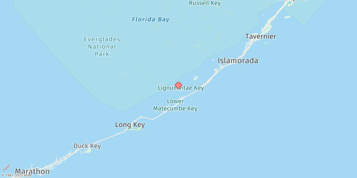 Map of Lignumvitae Key, West Side, Florida Bay