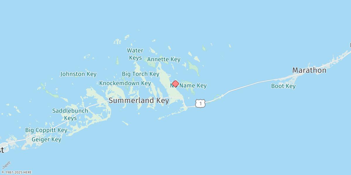 Map of Big Pine Key, Doctors Arm, Bogie Channel