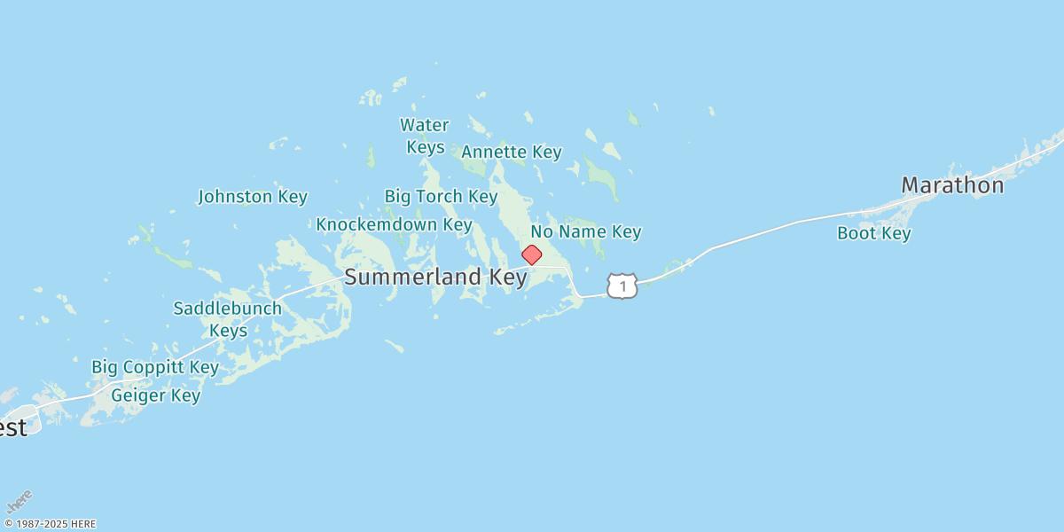 Map of Big Pine Key, Pine Channel Bridge, North Side