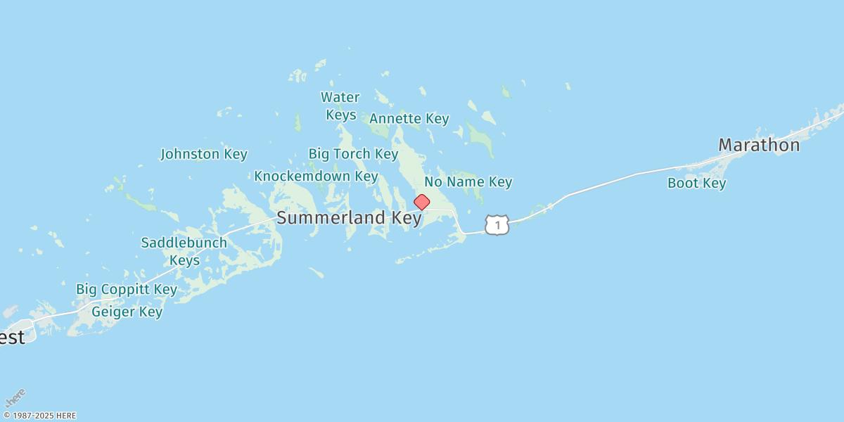 Map of Big Pine Key, Pine Channel Bridge, South Side