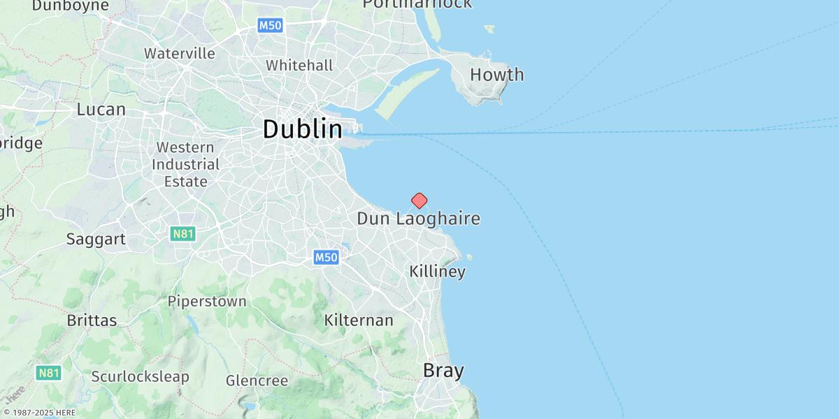 Map of Dun Laoghaire