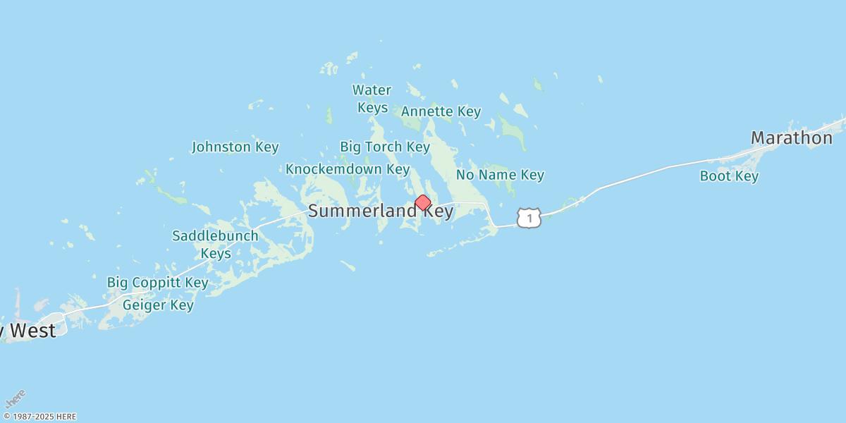 Map of Middle Torch Key, Torch Ramrod Channel