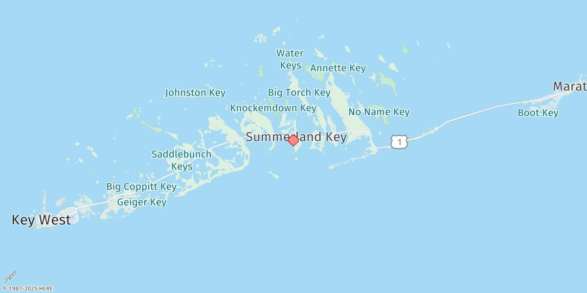 Map of Summerland Key, Southwest Side, Kemp Channel
