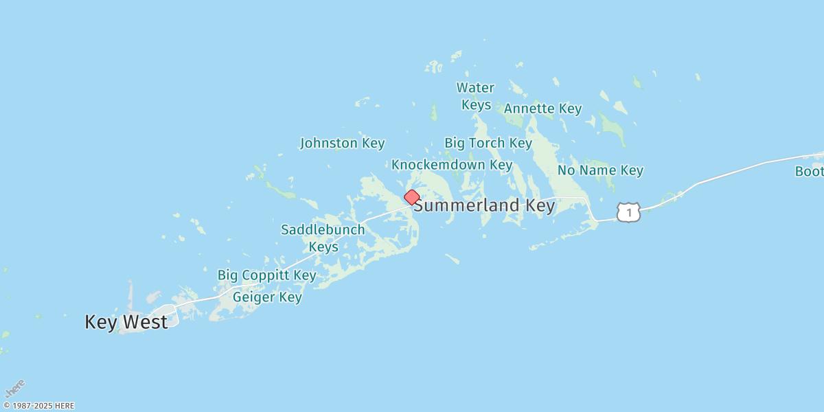 Map of Cudjoe Key, Pirates Cove