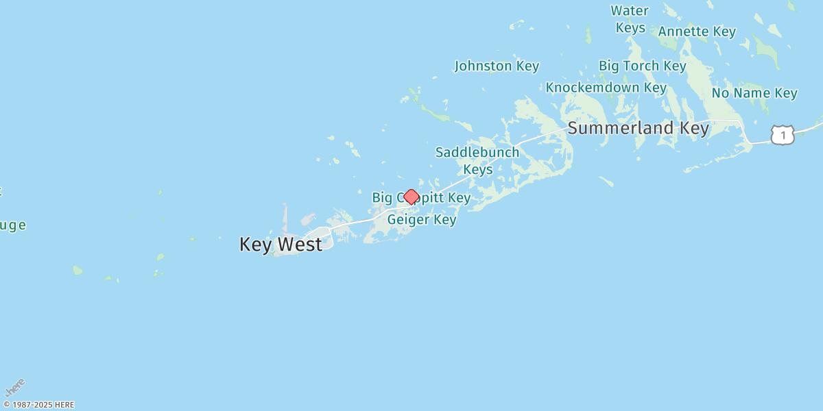 Map of Rockland Key, Rockland Channel Bridge
