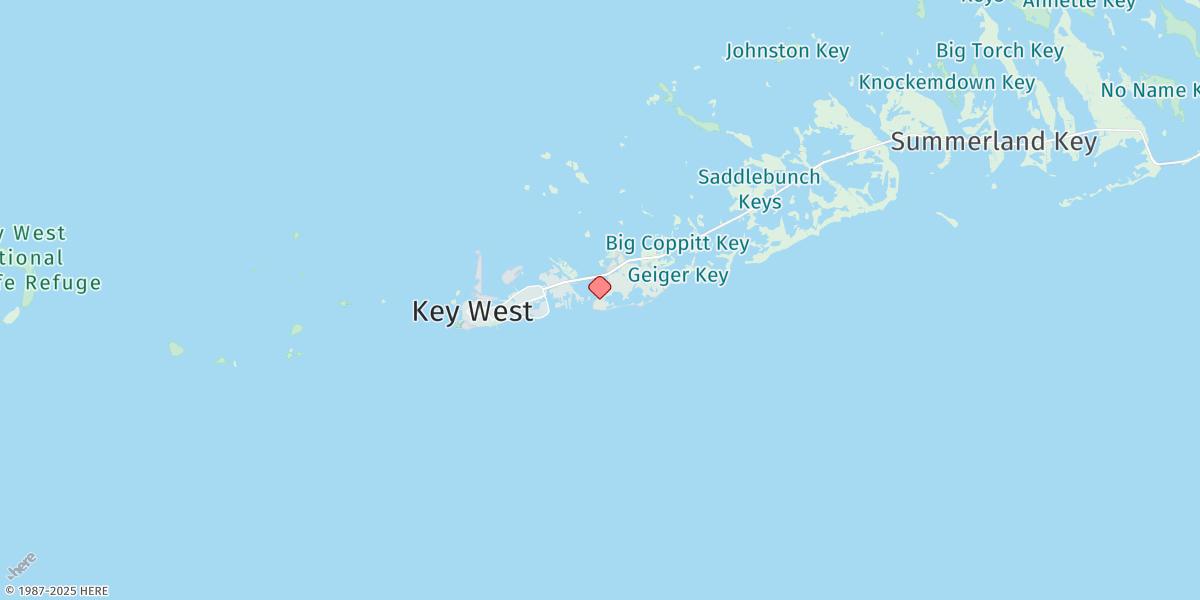 Map of Boca Chica Key, Southwest End