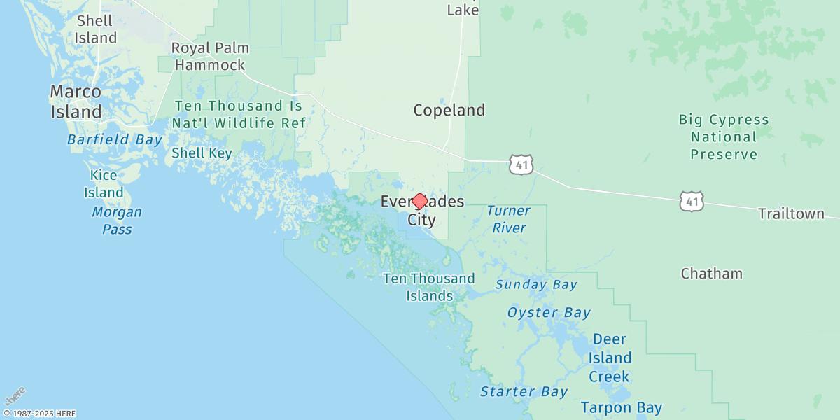 Map of Everglades City, Barron River