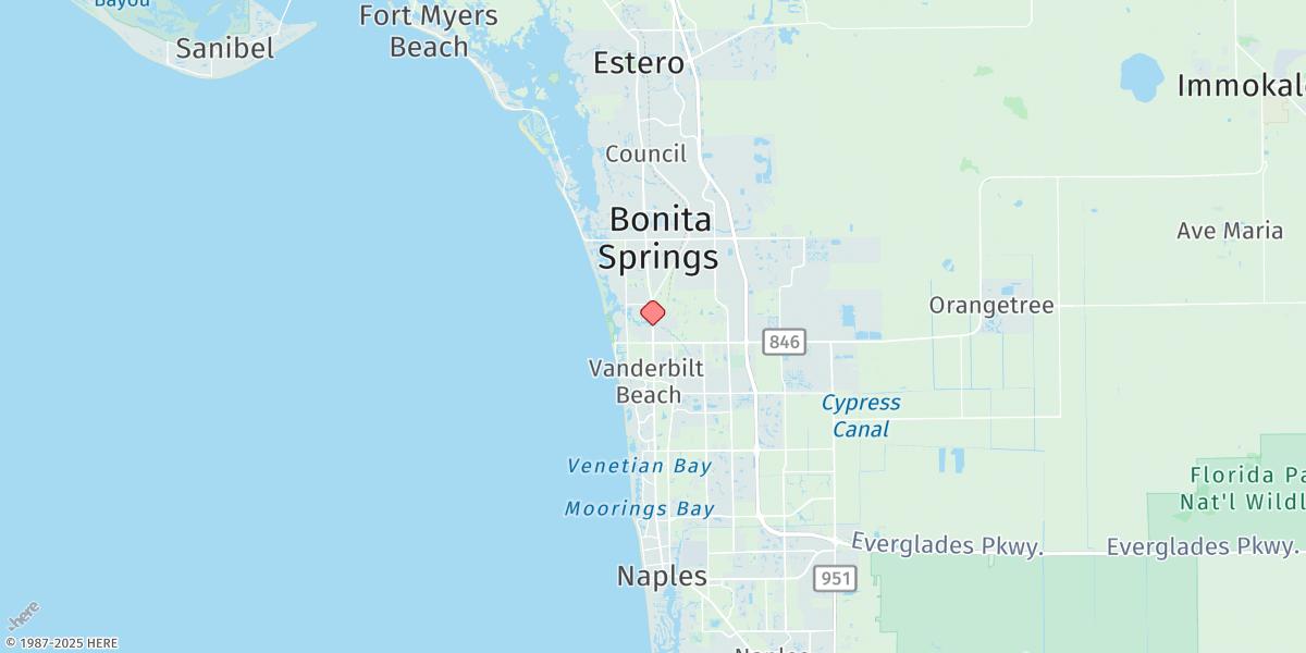 Map of Cocohatchee River, U.s. 41 Bridge