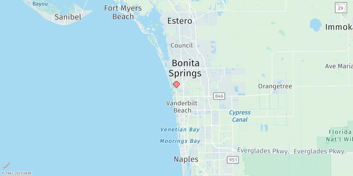 Map of Wiggins Pass, Cocohatchee River