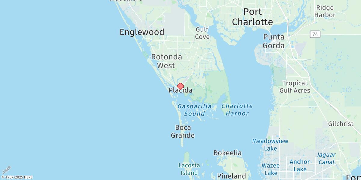 Map of Placida, Gasparilla Sound