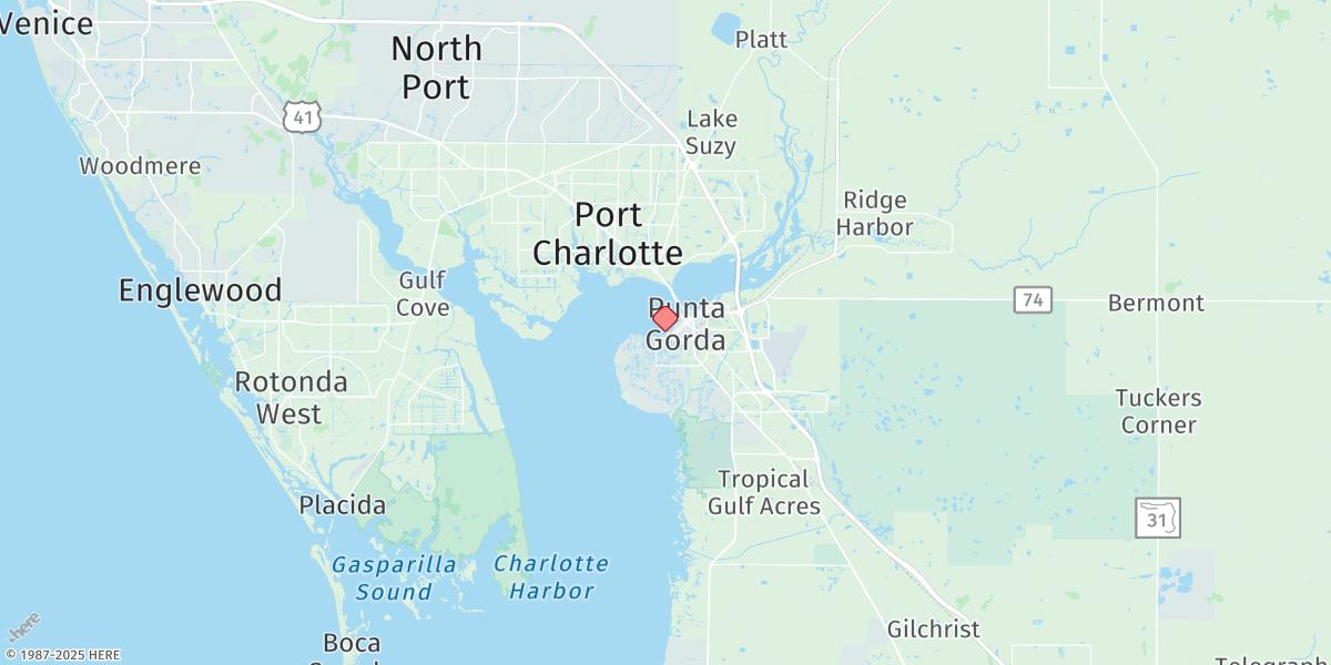 Map of Punta Gorda, Charlotte Harbor