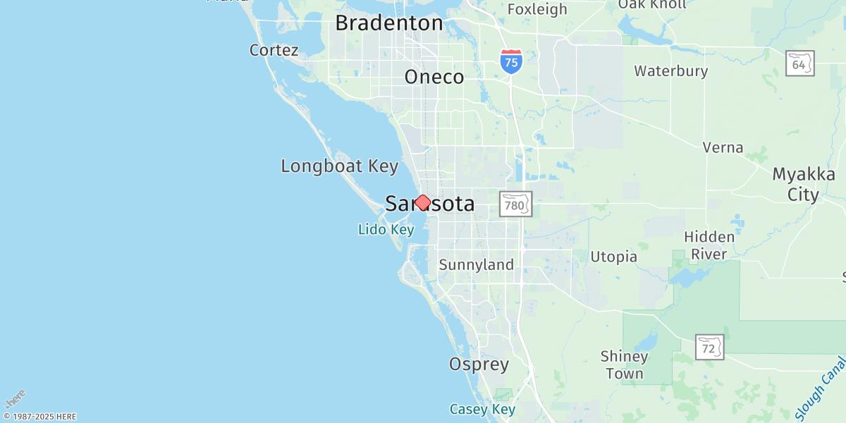Map of Sarasota, Sarasota Bay
