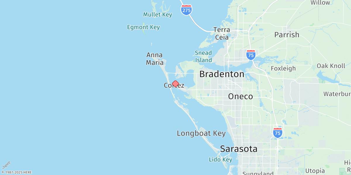Map of Cortez, Sarasota Bay