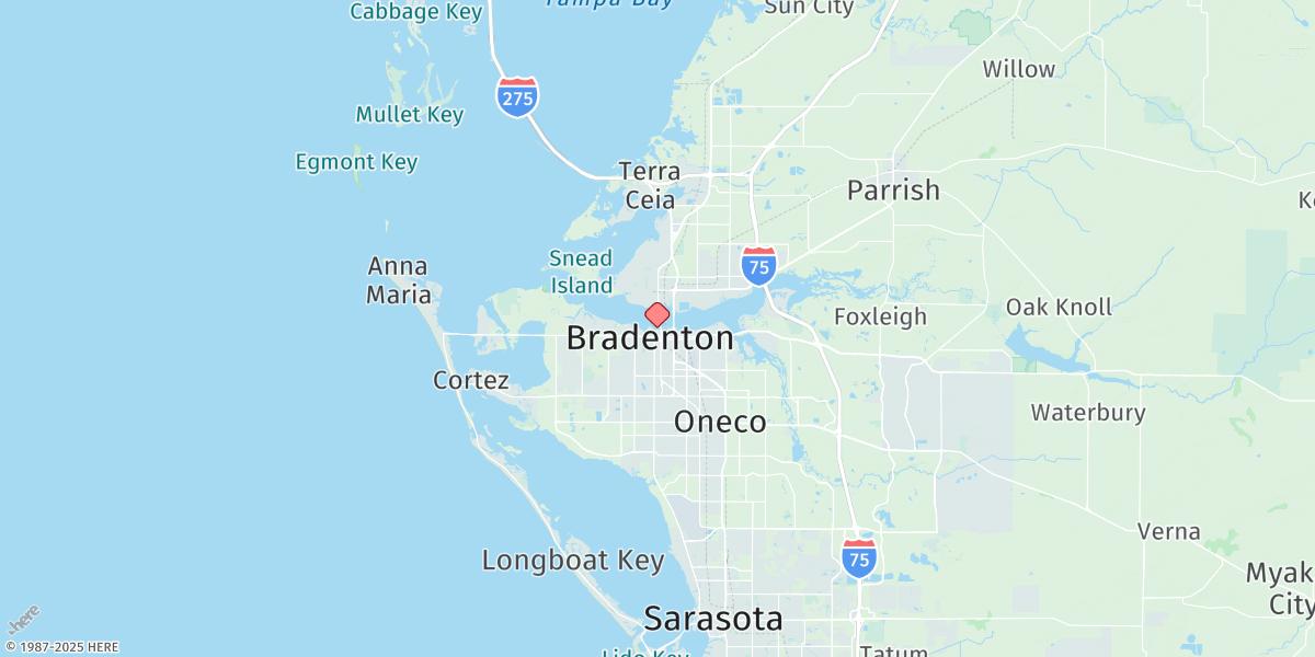 Map of Bradenton, Manatee River