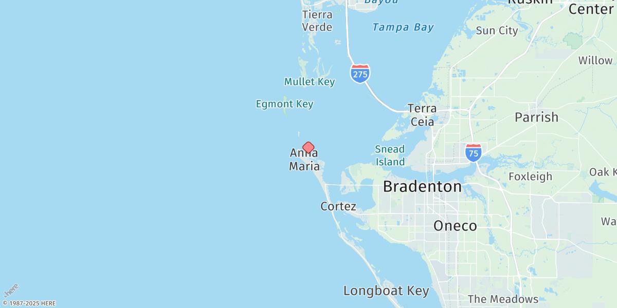 Map of Anna Maria Key, City Pier