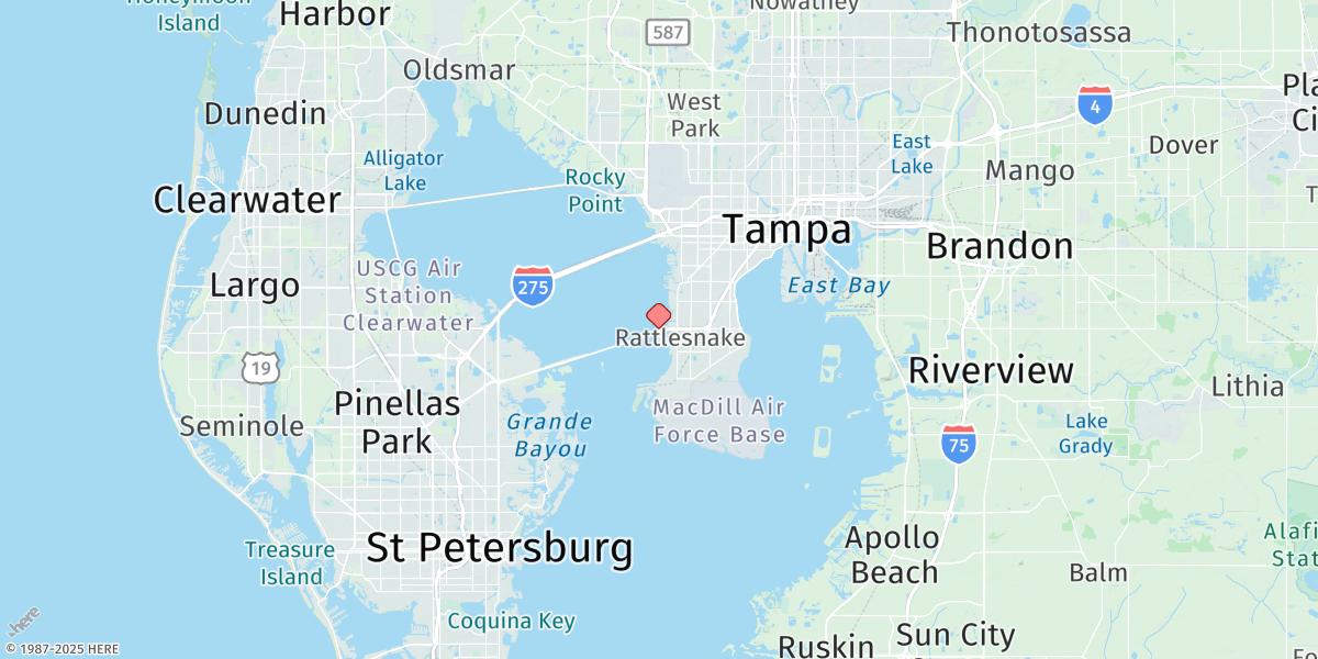 Map of Gandy Bridge, Old Tampa Bay