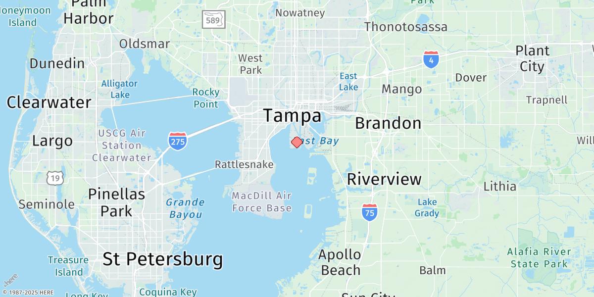 Map of Davis Island, Hillsborough Bay