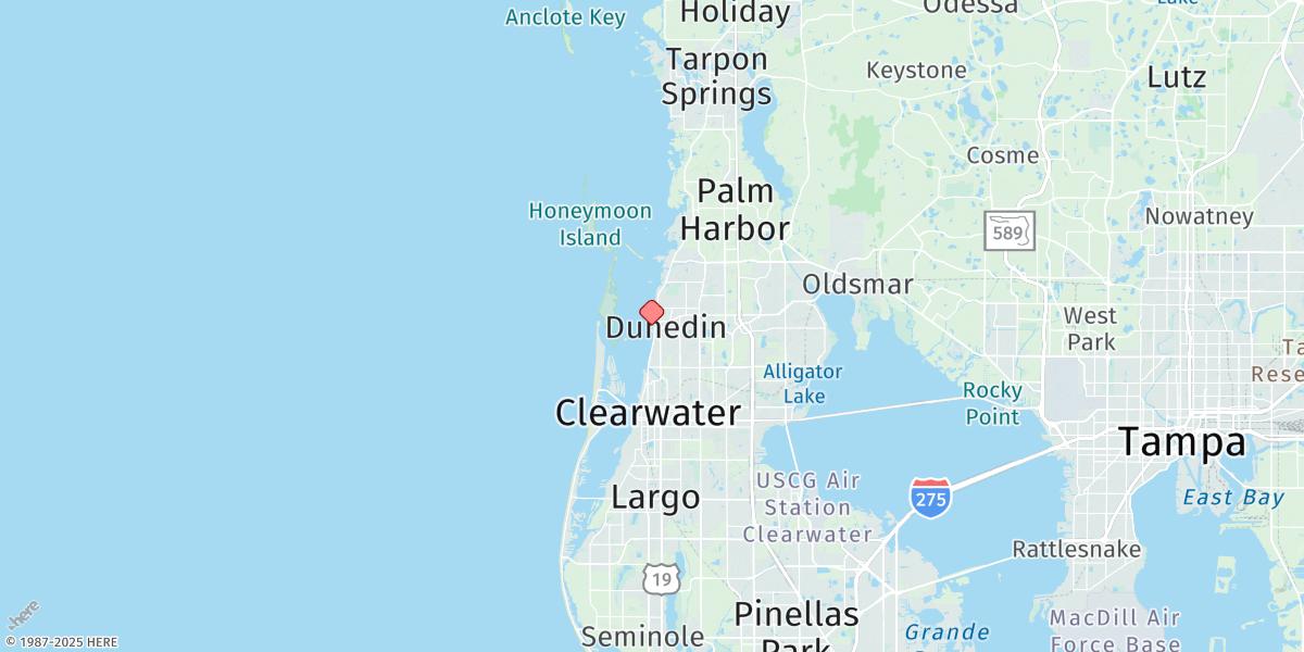 Map of Dunedin, St. Joseph Sound