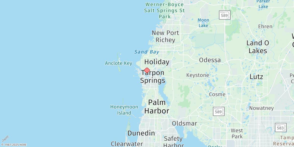 Map of Tarpon Springs, Anclote River