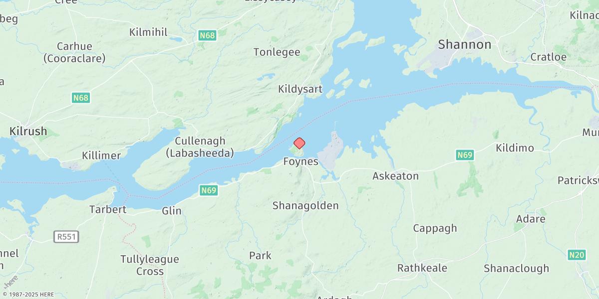 Map of Foynes Island