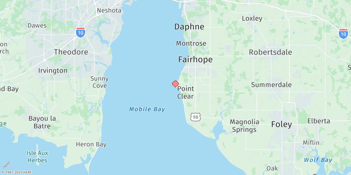 Map of Great Point Clear, Mobile Bay