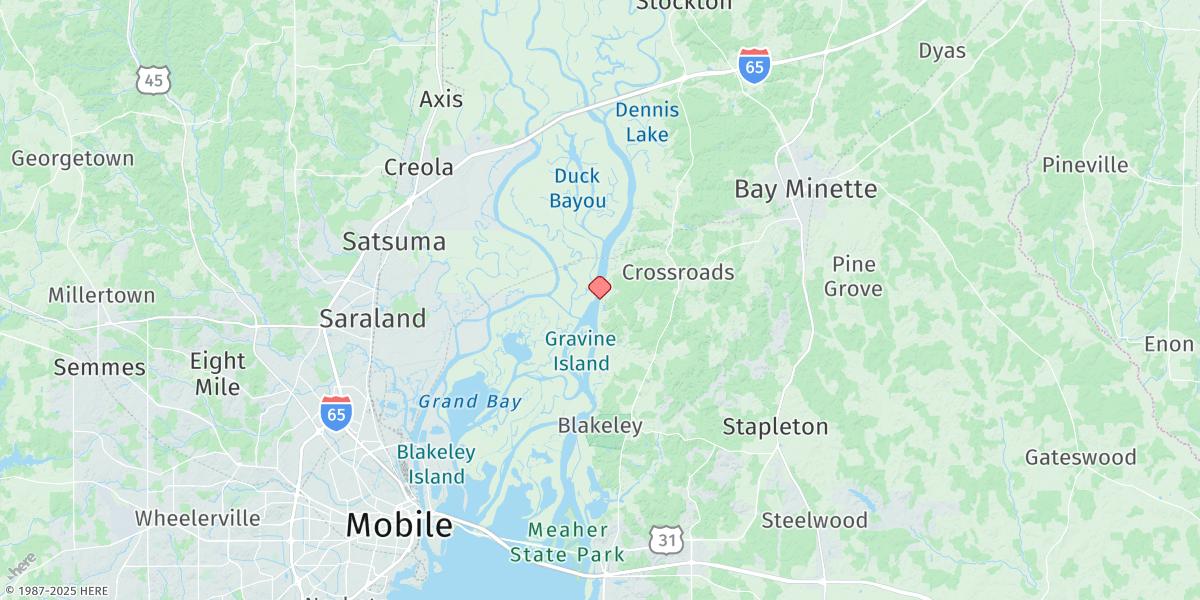 Map of Lower Hall Landing, Tensaw River