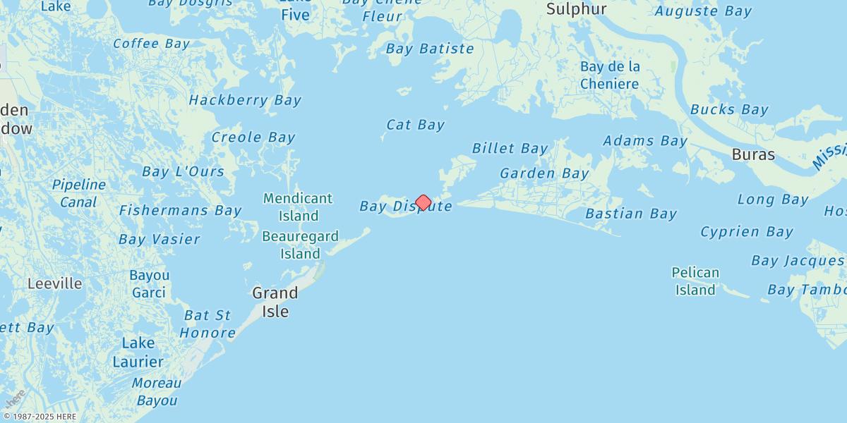 Map of Quatre Bayous Pass