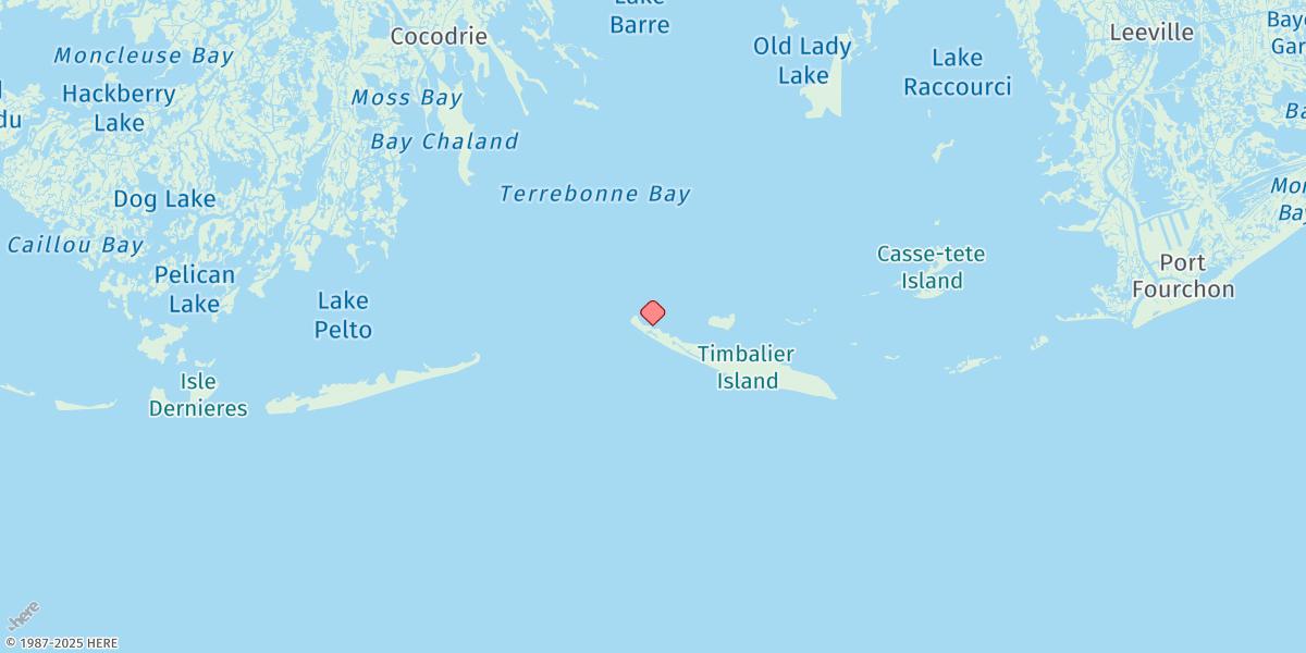 Map of Timbalier Island, Timbalier Bay