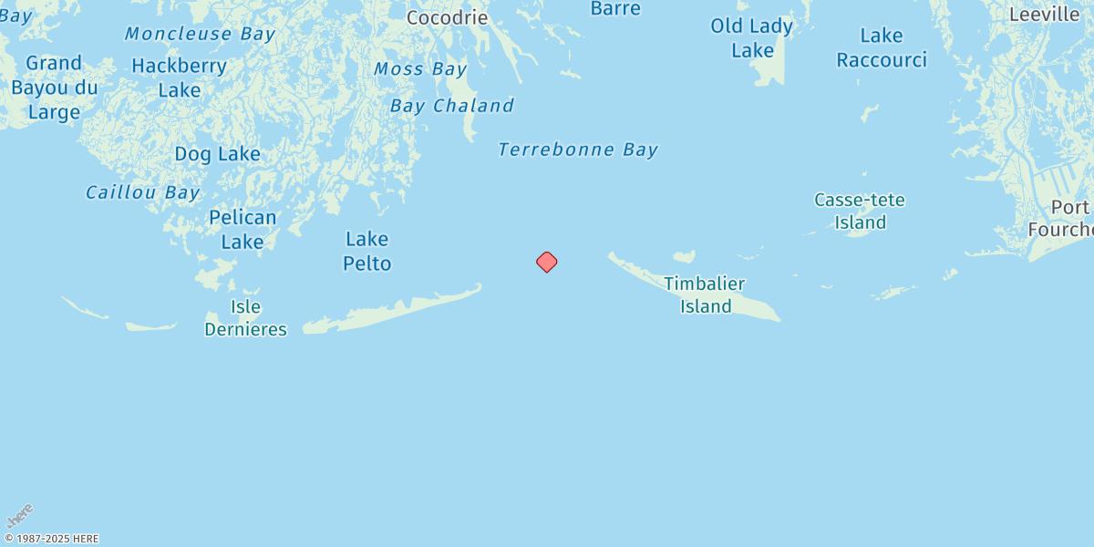 Map of Wine Island, Terrebonne Bay