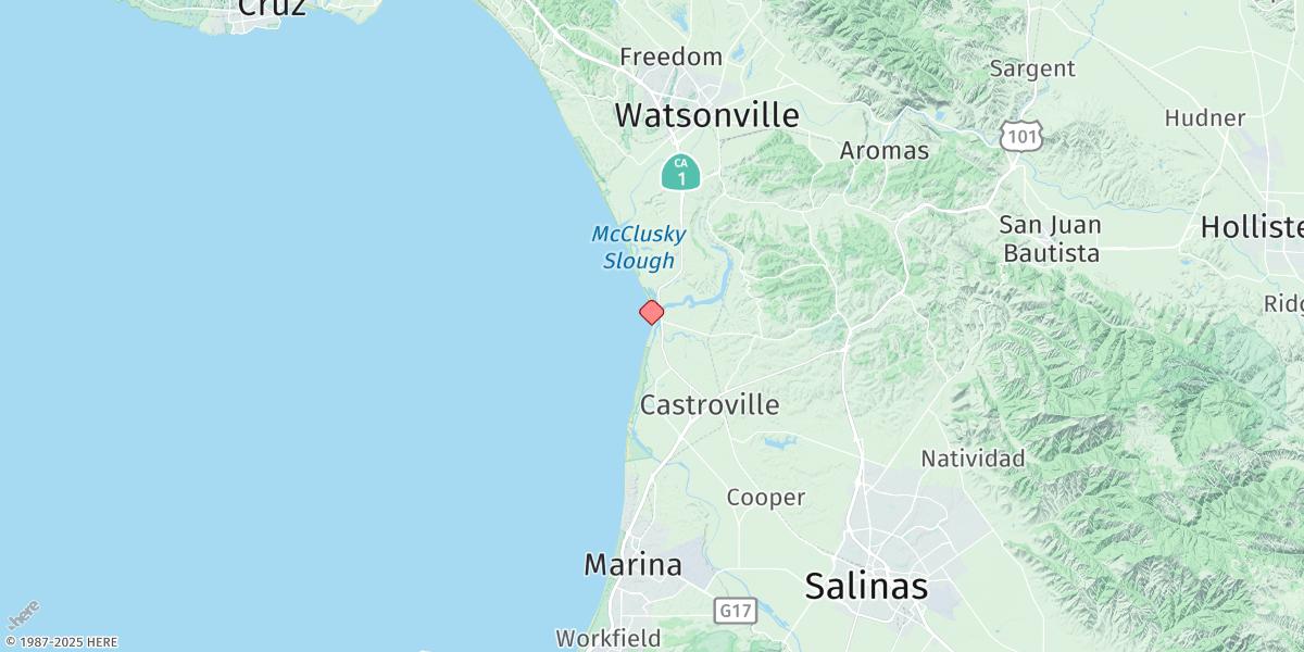 Map of Moss Landing, Ocean Pier