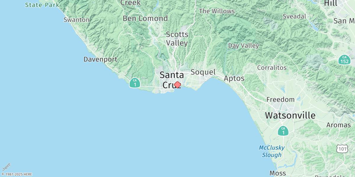 Map of Santa Cruz, Monterey Bay