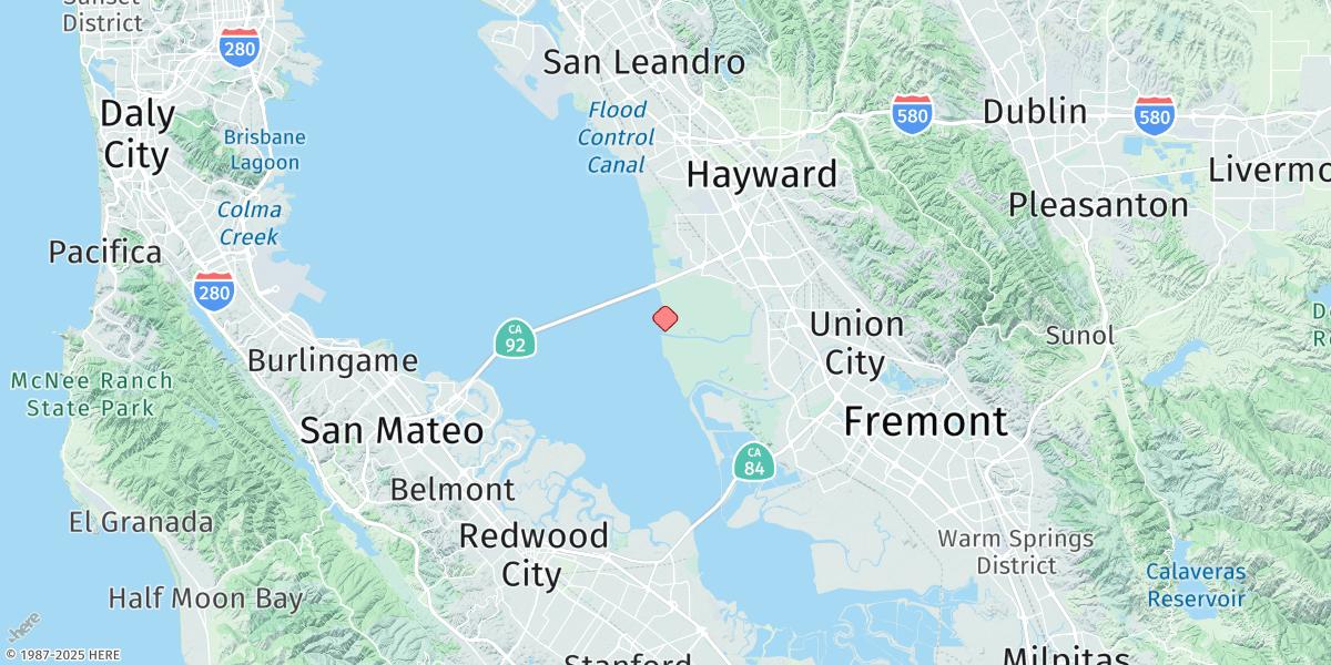 Map of Alameda Creek
