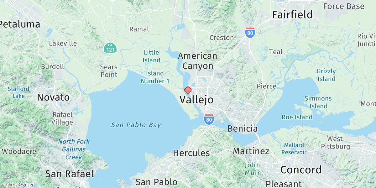 Map of Vallejo, Mare Island Strait
