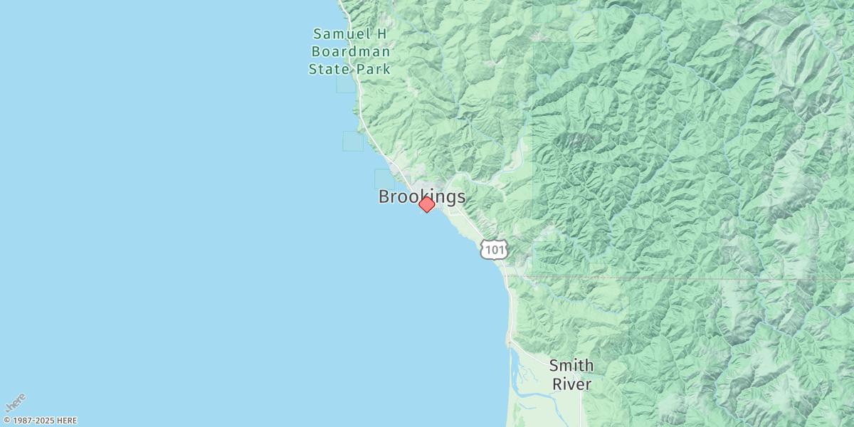 Map of Brookings, Chetco Cove