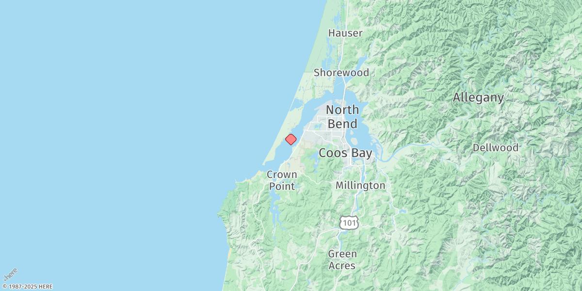 Map of Sitka Dock, Coos Bay