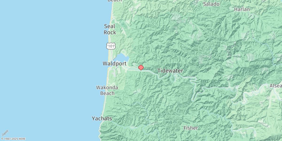 Map of Drift Creek, Alsea River
