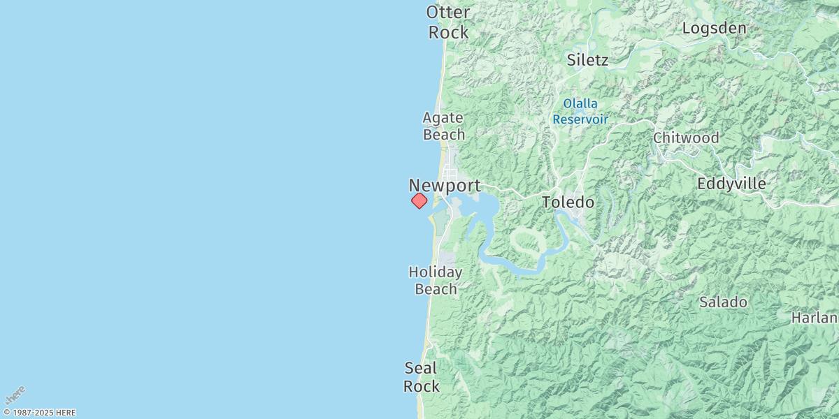 Map of Bar At Entrance, Yaquina Bay