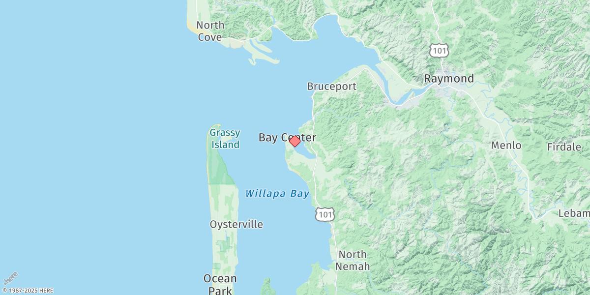 Map of Bay Center, Palix River