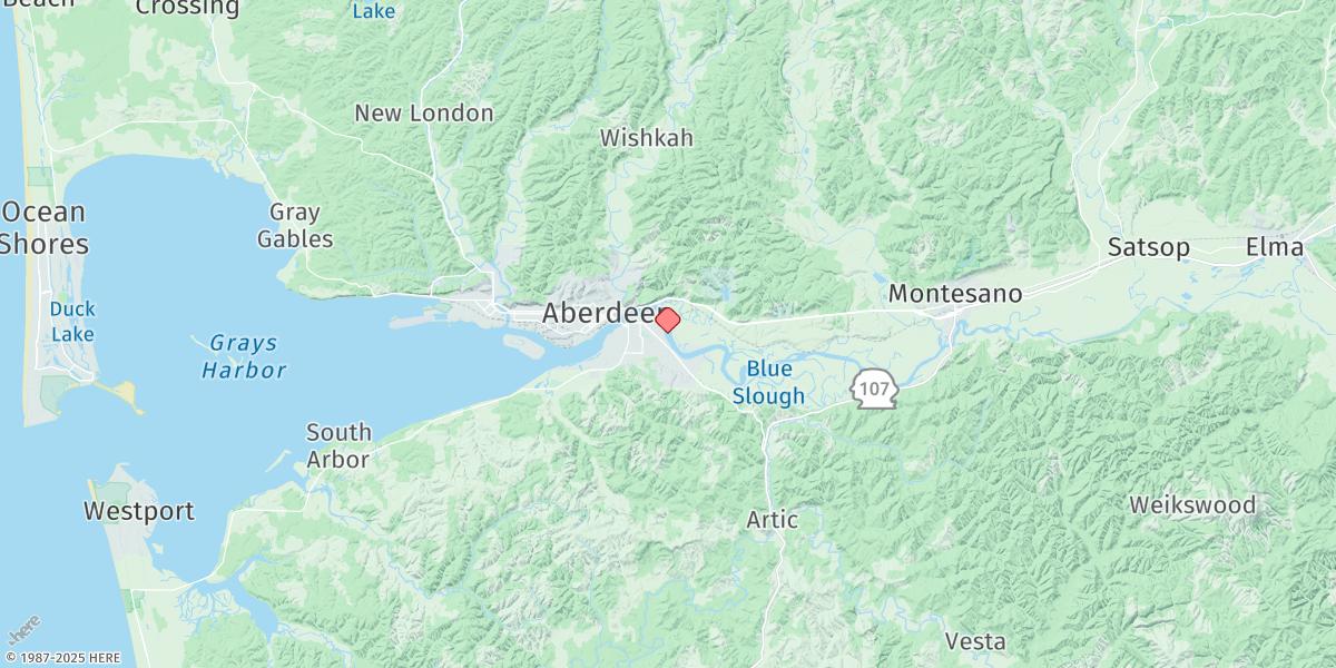 Map of Cosmopolis, Chehalis River