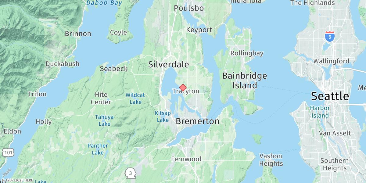 Map of Tracyton, Dyes Inlet