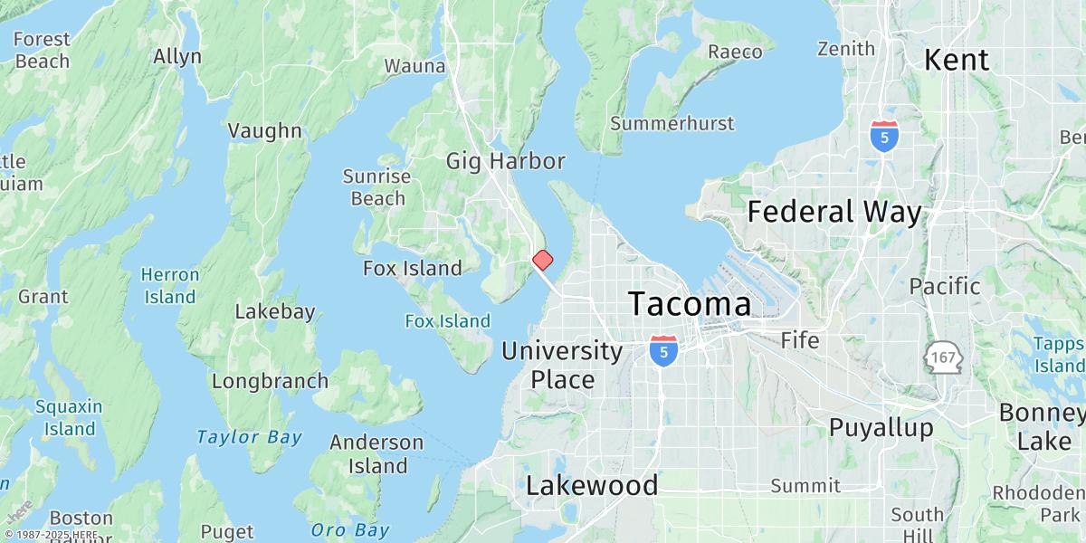 Map of Tacoma Narrows Bridge