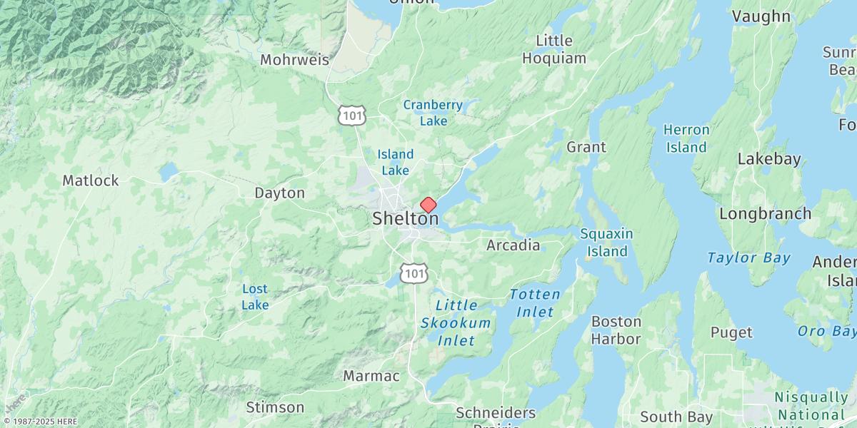 Map of Shelton, Oakland Bay