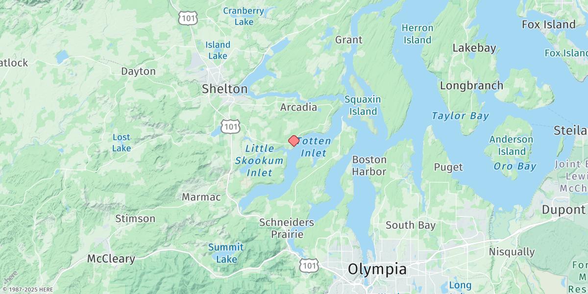 Map of Barron Point, Little Snookum Inlet Entrance